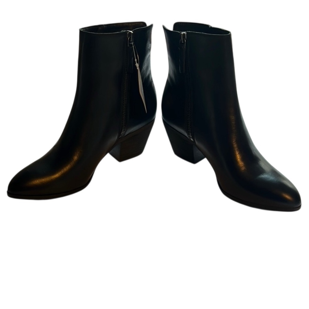 Frye Megan Side Zip Black Leather Ankle Booties Size 9 NWT - Picture 11 of 13